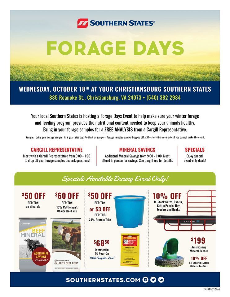 Forage Days at Christiansburg Southern States, Southern States