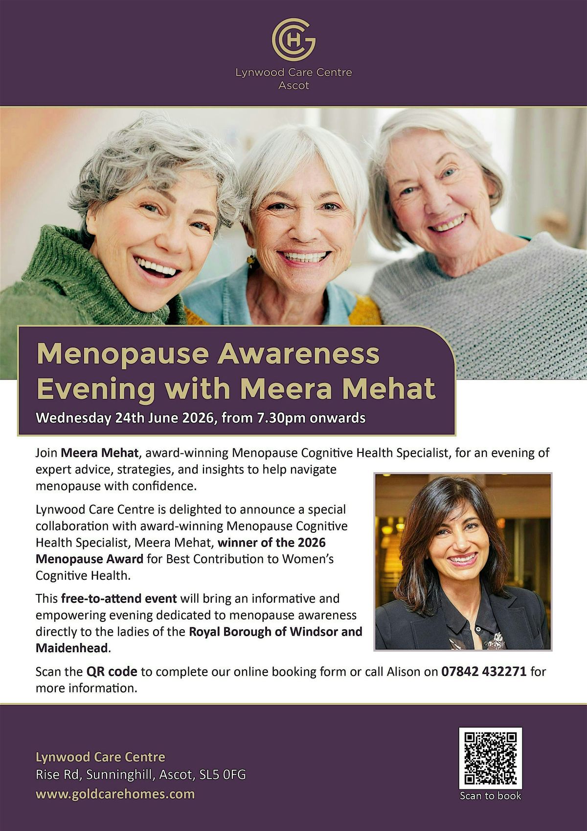 Menopause Awareness Evening with Meera Mehat, Lynwood Care Centre ...