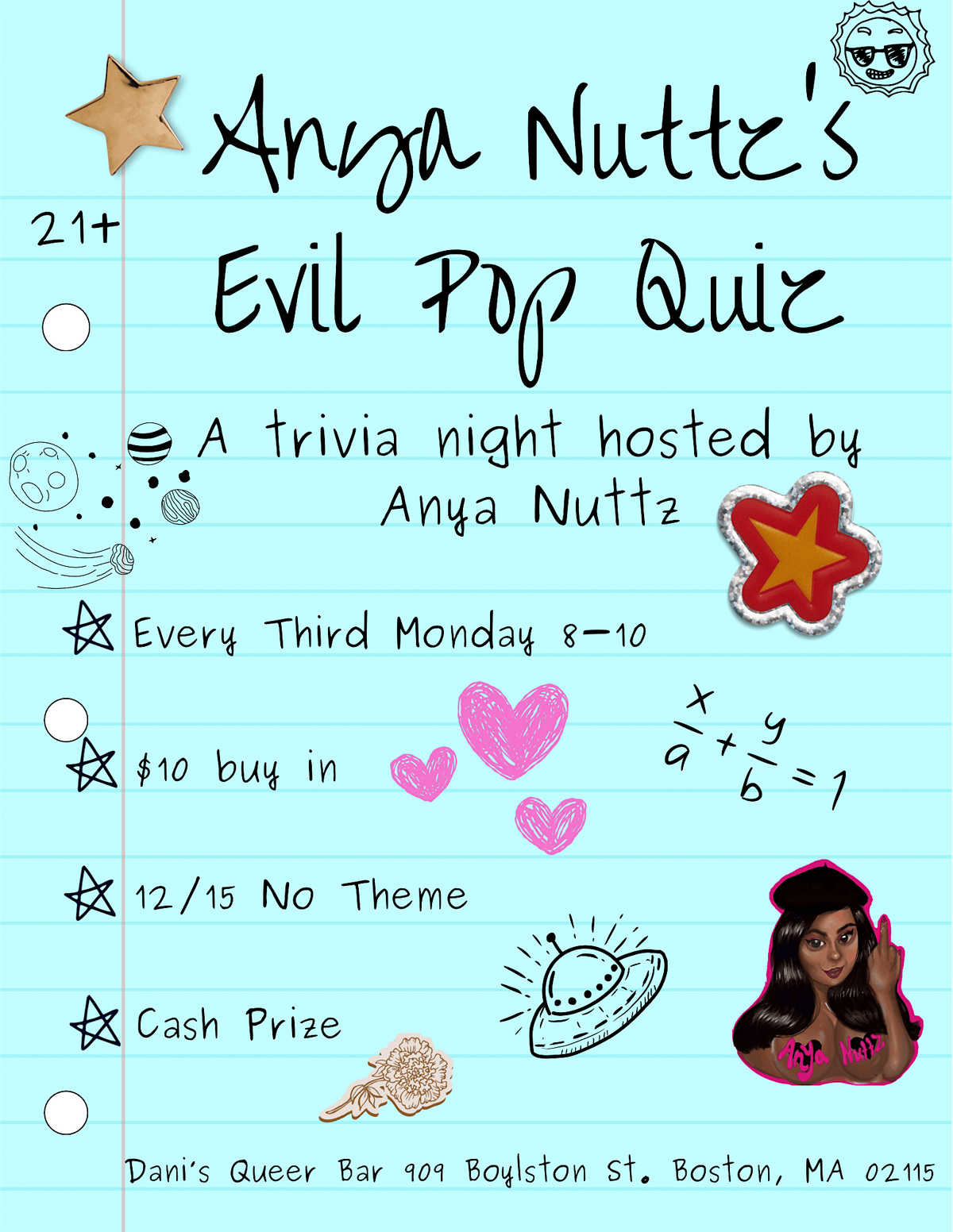 Anya Nuttz’s Evil Pop Quiz, 15 December | Event in Boston | AllEvents
