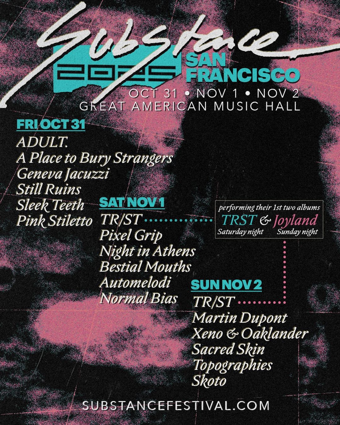 Adult.  A Place to Bury Strangers & Geneva Jacuzzi, 30 October | Event in San Francisco | AllEvents