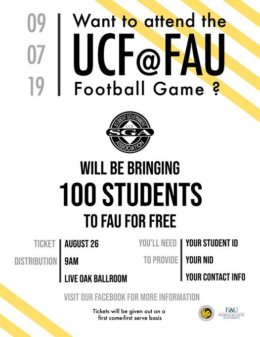 UCF at FAU Football Game Ticket Distribution, UCF Student Government