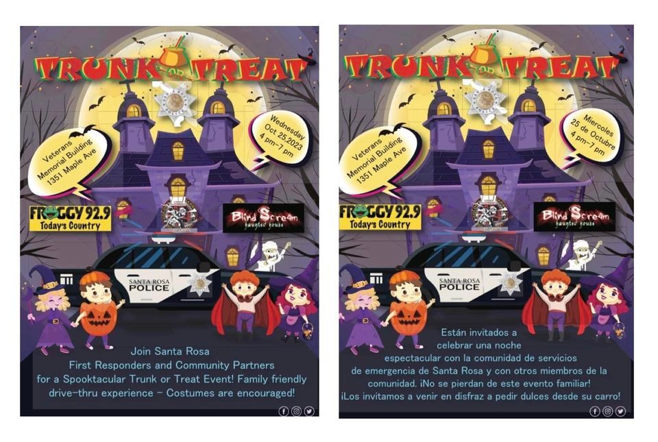 SRPD’s 4th Annual TrunkorTreat!, Santa Rosa Veterans Building