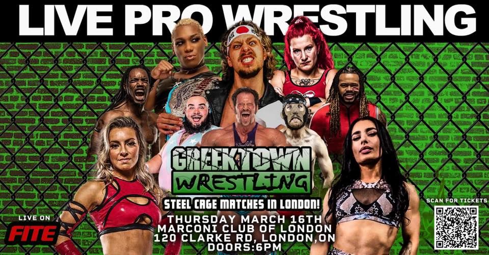 STEEL CAGE MAIN EVENT IN LONDON! GREEKTOWN WRESTLING LIVE ON FITE TV
