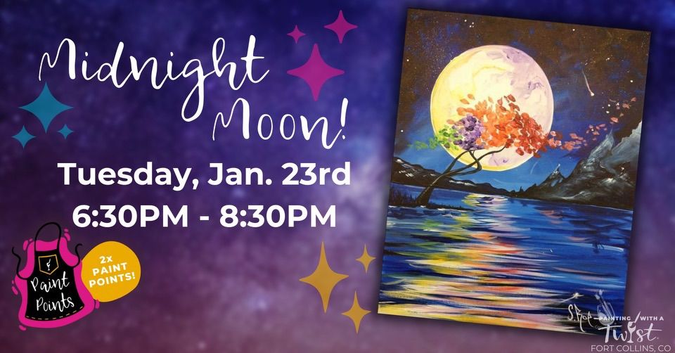 Double Paint Points Midnight Moon, Painting with a Twist (Fort Collins
