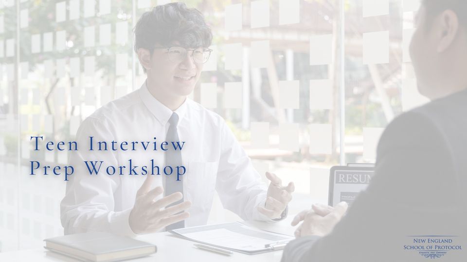 Teen Interview Prep Workshop, Bedford, MA, North Dighton, January 11 ...