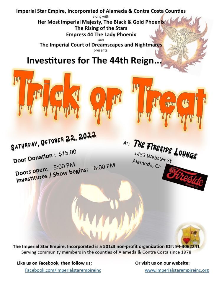 Investitures for the 44th Reign, The Fireside Lounge, Alameda, October