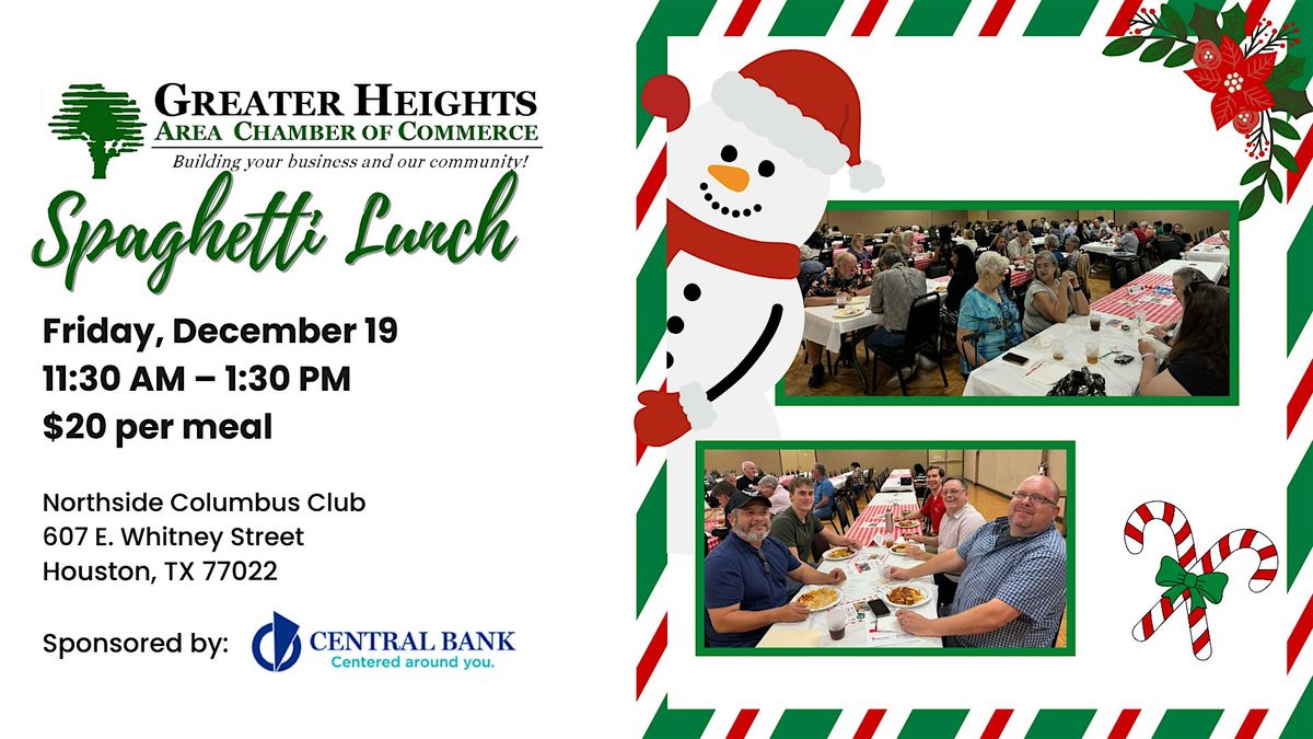 Spaghetti Lunch, 19 December | Event in Houston | AllEvents