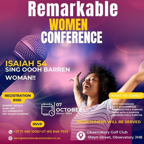 Remarkable Women Conference , Observatory Golf Club, Johannesburg, 7 October 2023 AllEvents.in