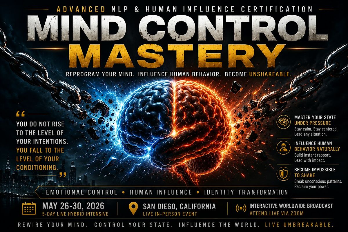 Mind Control Mastery - Adv. NLP & Human Influence Certification ...