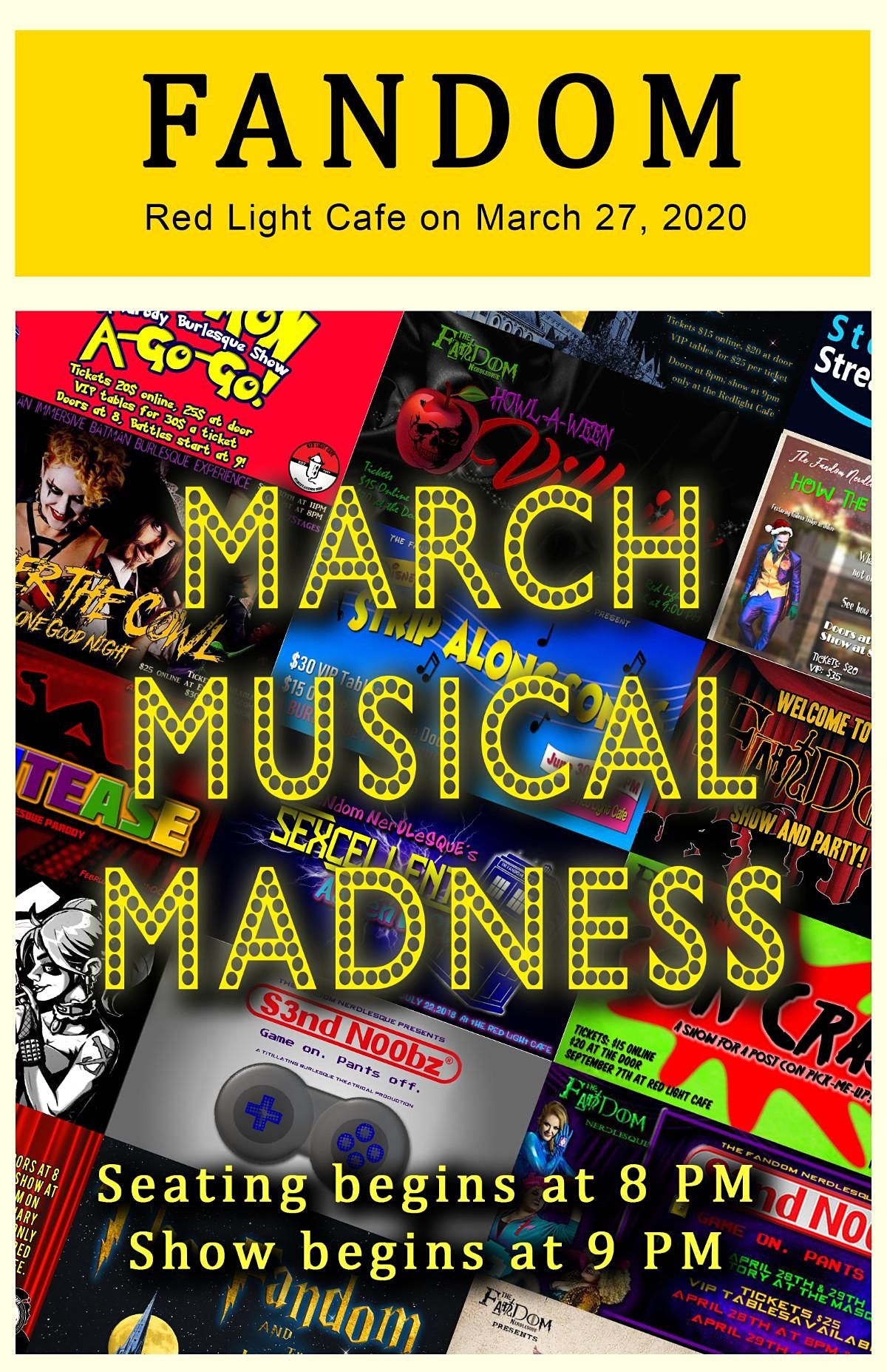 The Fandom Nerdlesque Presents March Musical Madness Red Light Cafe Atlanta March 25 2022 Allevents In Atlanta Weekend Events March 2022