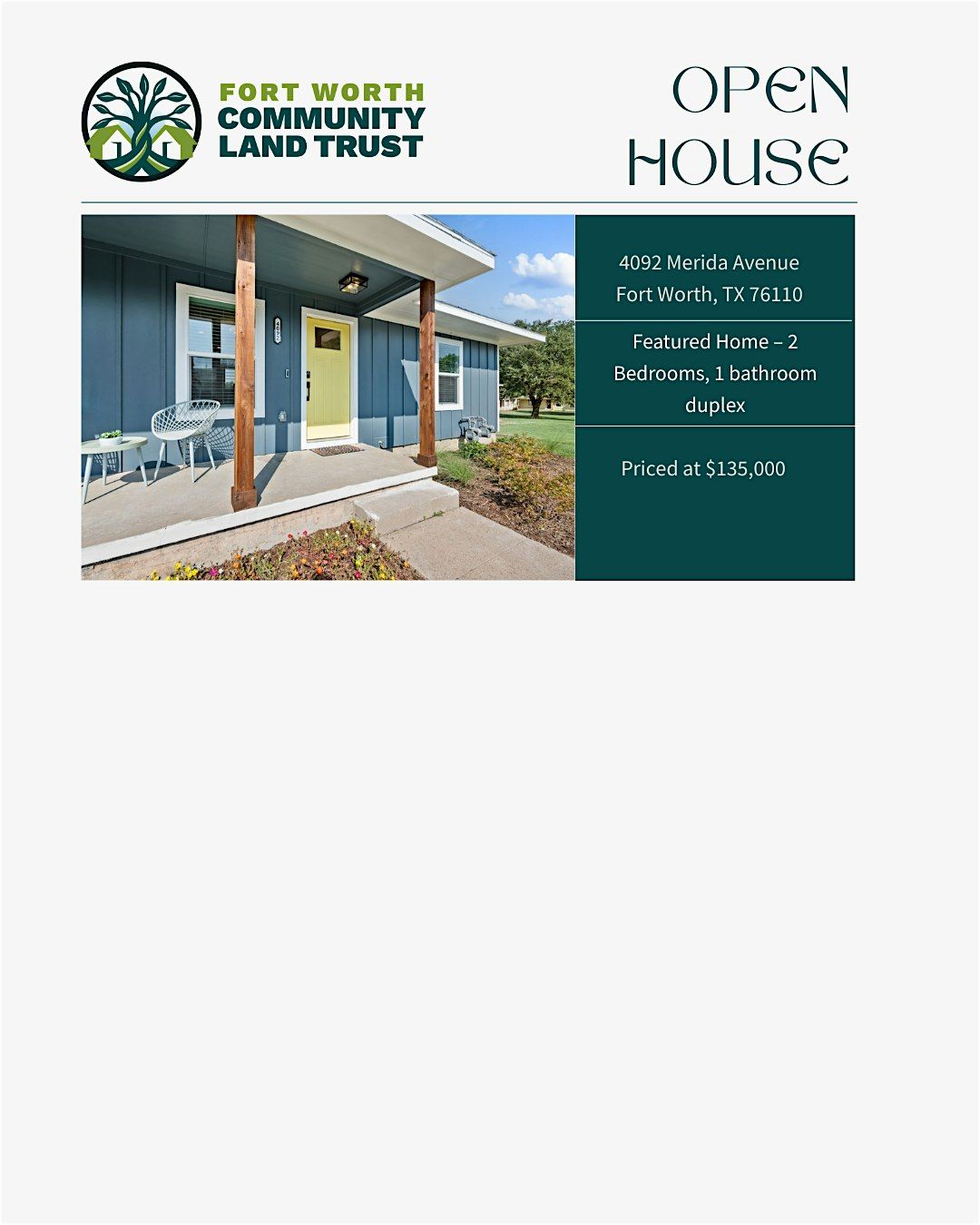 Open House, 13 January | Event in Fort Worth | AllEvents