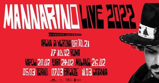 Mannarino In Concerto Allarena Di Verona October 8 2021 Online Event Allevents In Calendario 2022 Arena Verona