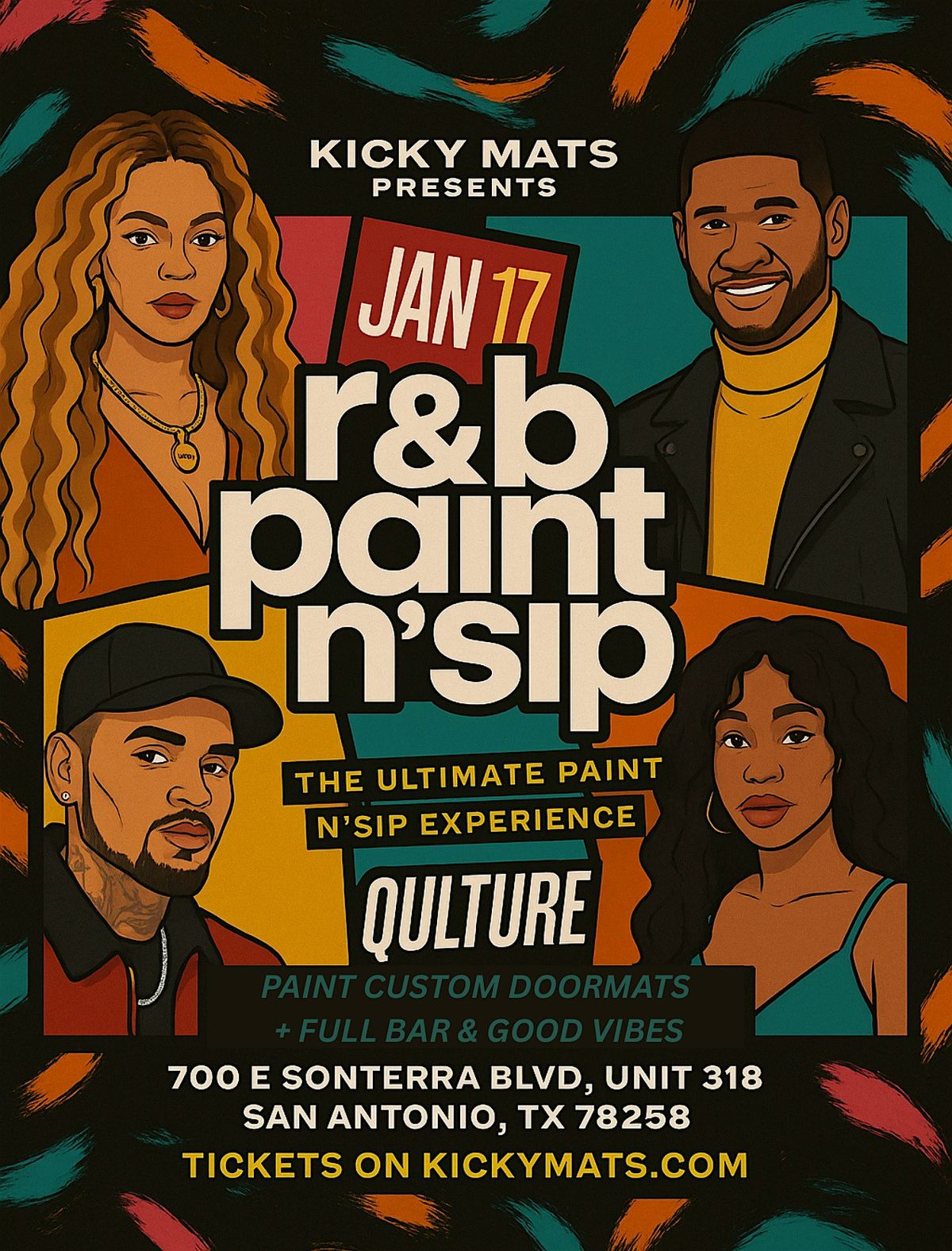 R&B Paint N Sip Doormat Party, 17 January | Event in San Antonio | AllEvents