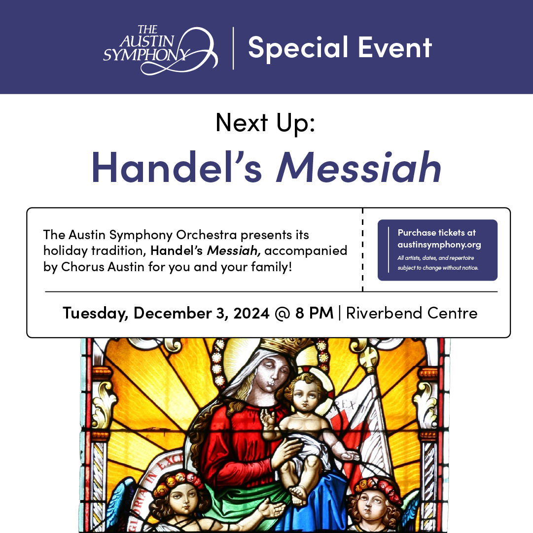 Austin Symphony Orchestra - Handels Messiah at Riverbend Centre, 2 December | Event in Austin | AllEvents