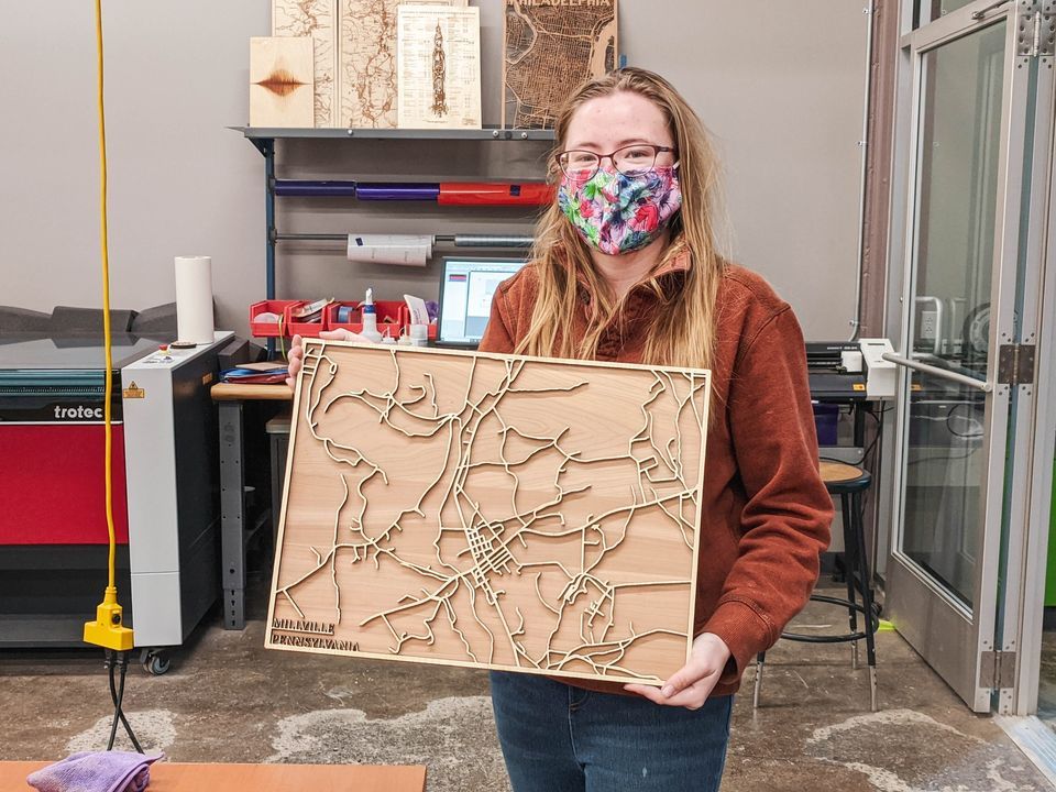 Laser Cut Street Map (2 session class), The Rivet, State College, July