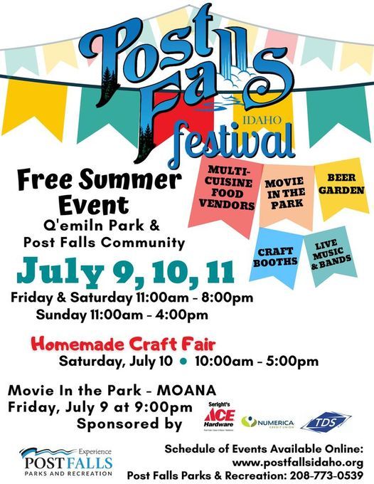 Post Falls Days & Parade, Q'emlin Park, Rathdrum, July 9 to July 11