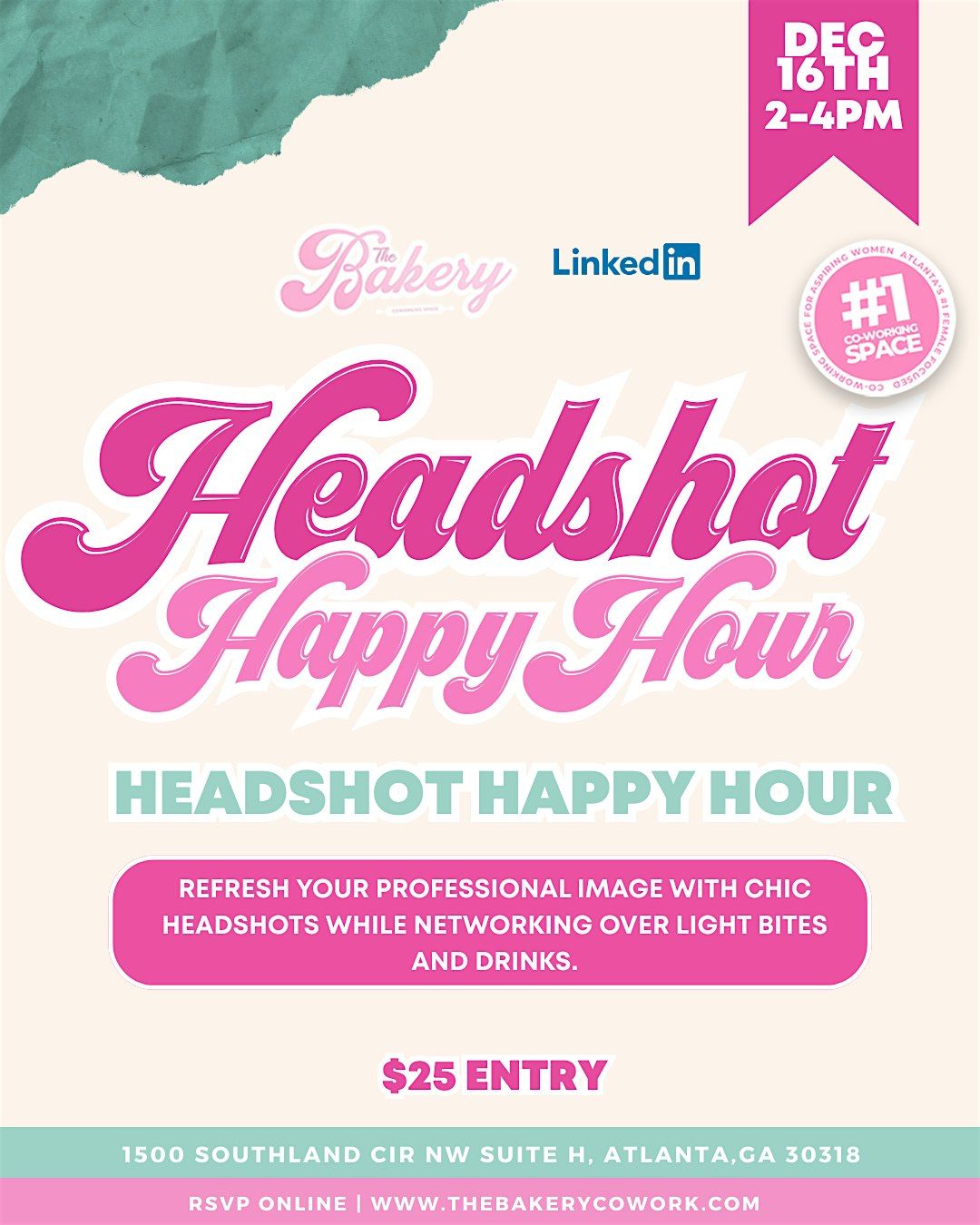 Headshot Happy Hour, 16 December | Event in Atlanta | AllEvents