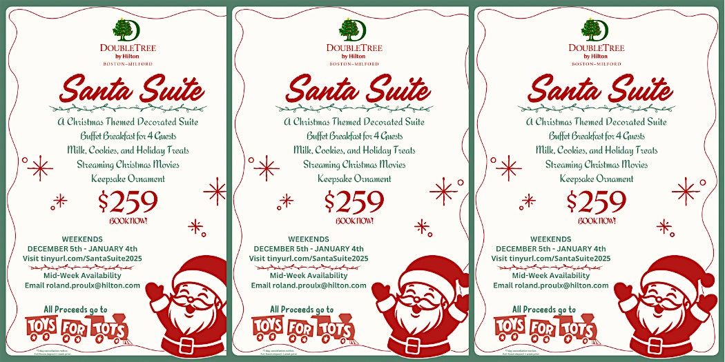 Santa Suite: The Ultimate Christmas-Themed Hotel Experience All Winter Long, 5 December | Event in Milford