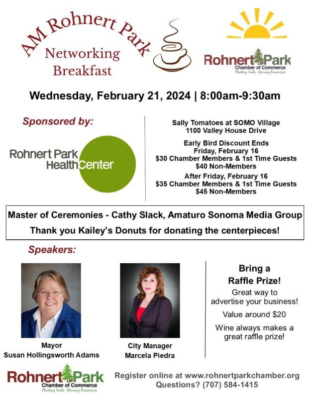 AM Rohnert Park Networking BreakfastSponsored by Rohnert Park Health