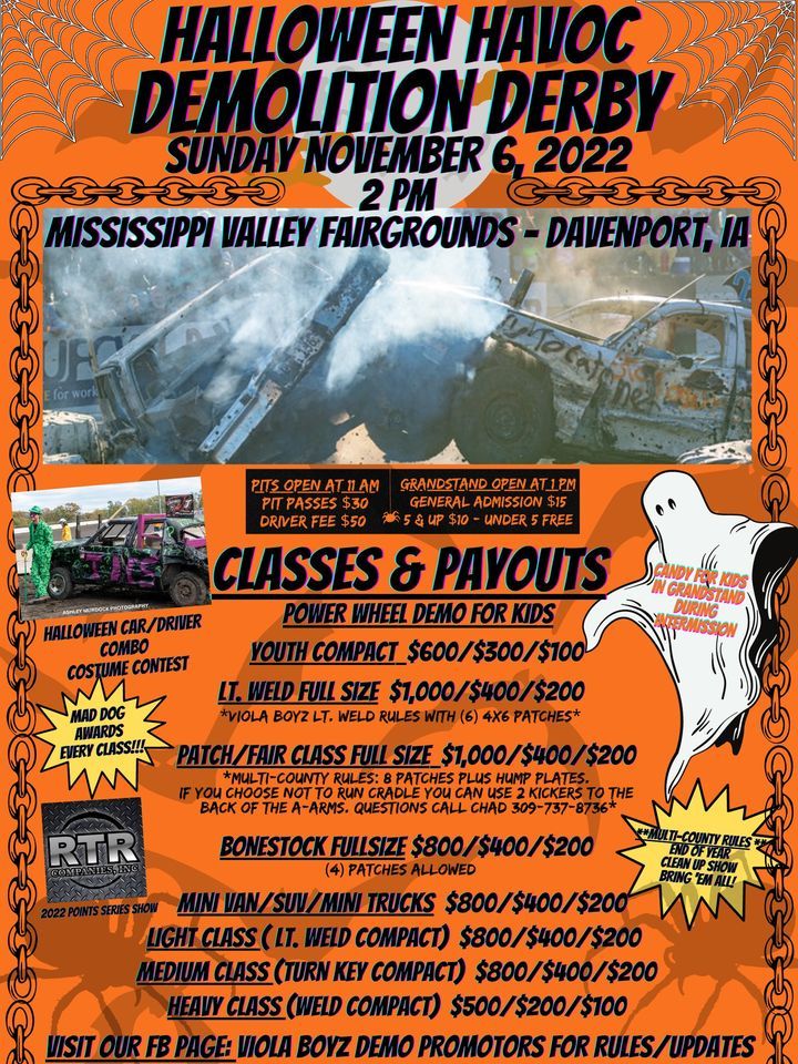 Halloween Havoc Demolition Derby, Mississippi Valley Fairgrounds, Milan