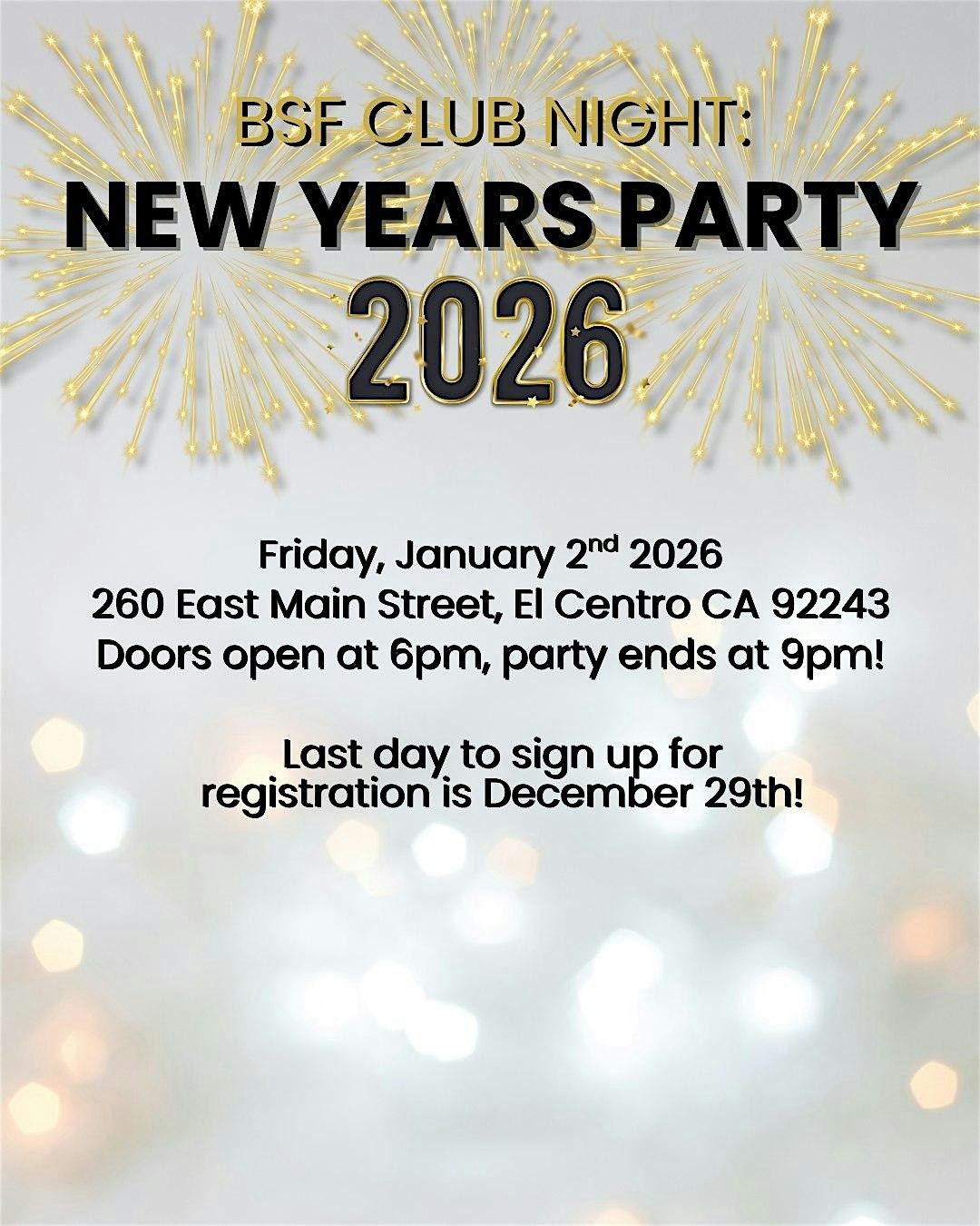 BSF Club Night:New Year Party