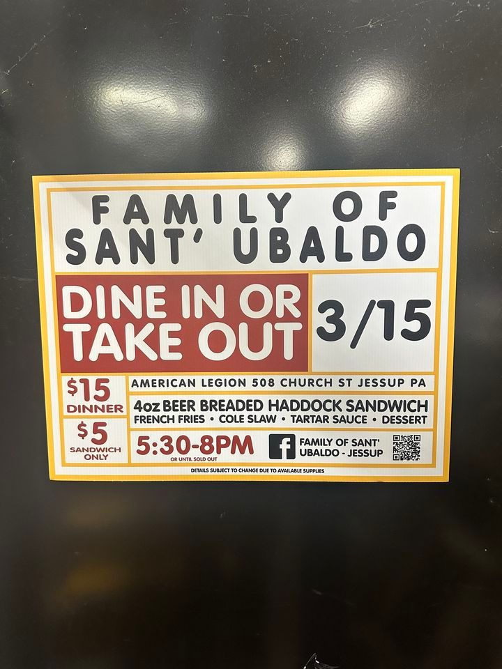 Fish Dinner, Jessup American Legion Post 411, March 15 2024 AllEvents.in