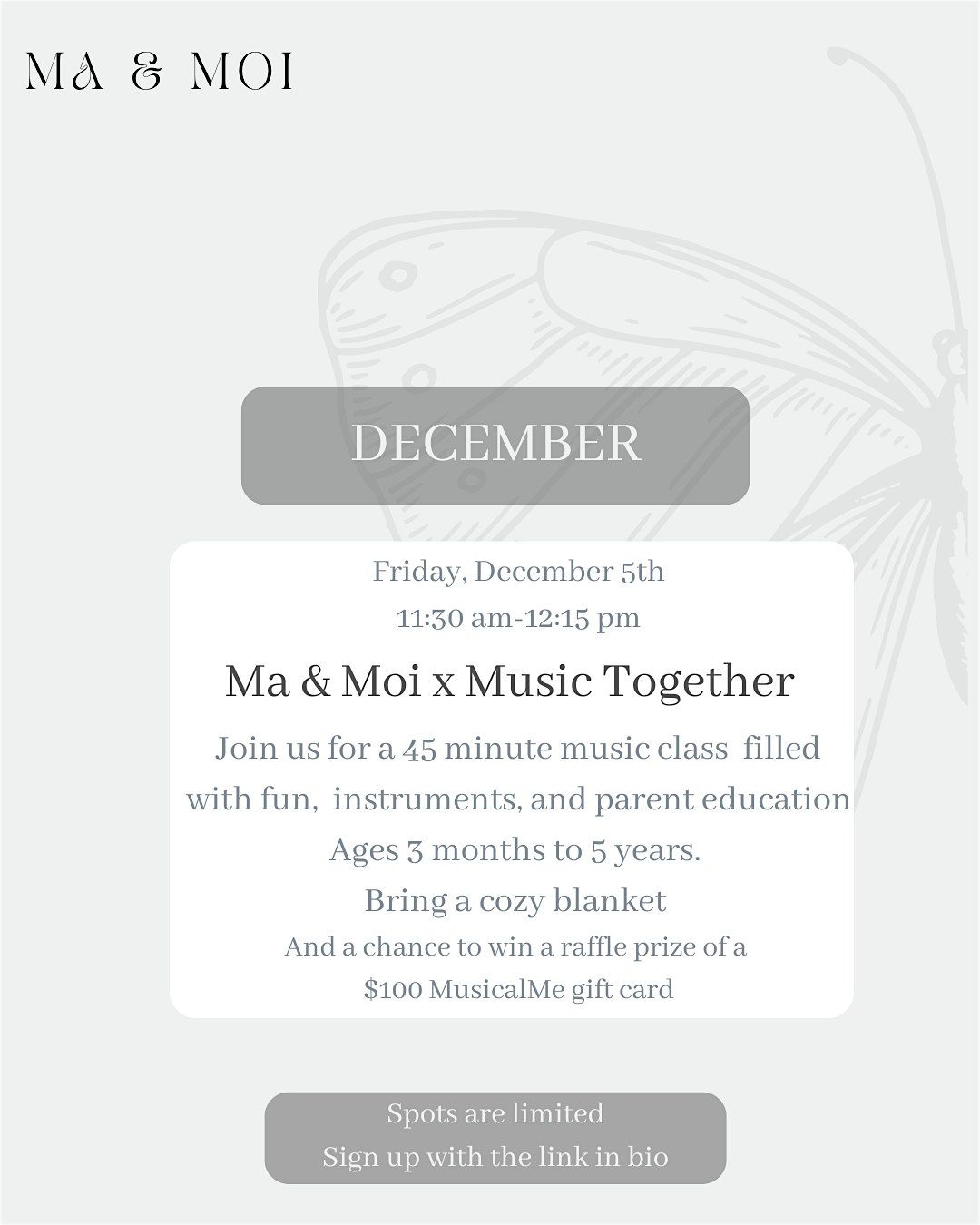 Ma & Moi Presents: Ma & Moi x Music Together, 5 December | Event in San Jose | AllEvents