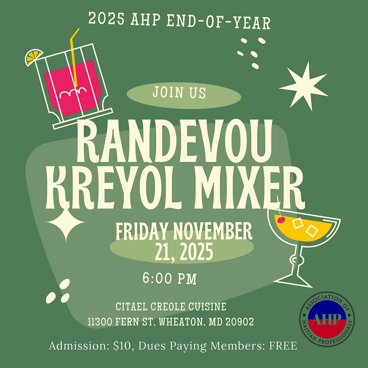 2025 AHP End-of-Year Kreyòl Networking Mixer, 21 November | Event in Silver Spring | AllEvents