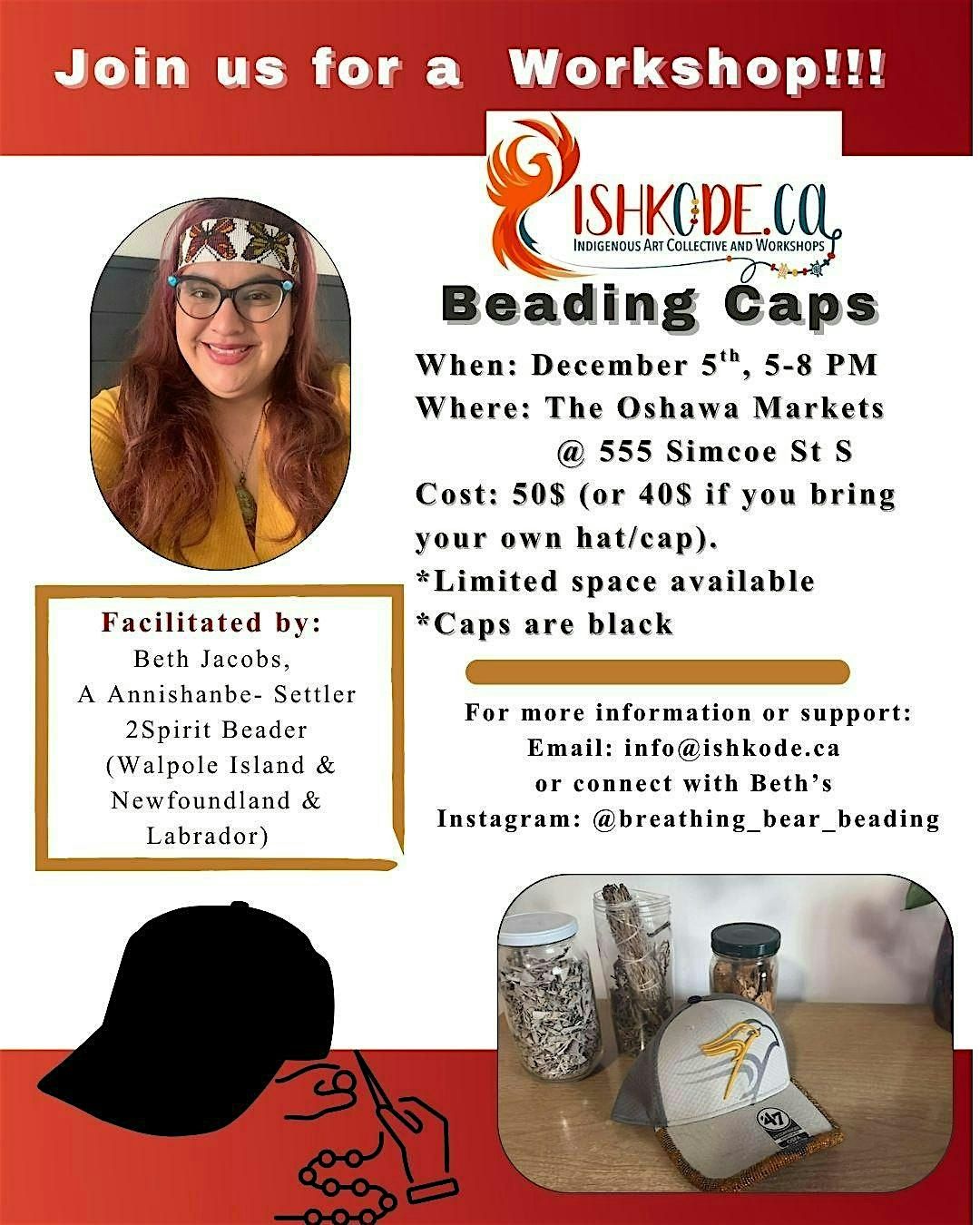 Beading Cap/Hat Workshop, 5 December | Event in Oshawa | AllEvents