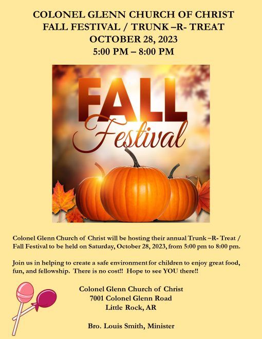 Fall Festival / Trunk R Treat, 7001 Colonel Glenn Rd, Little Rock, AR