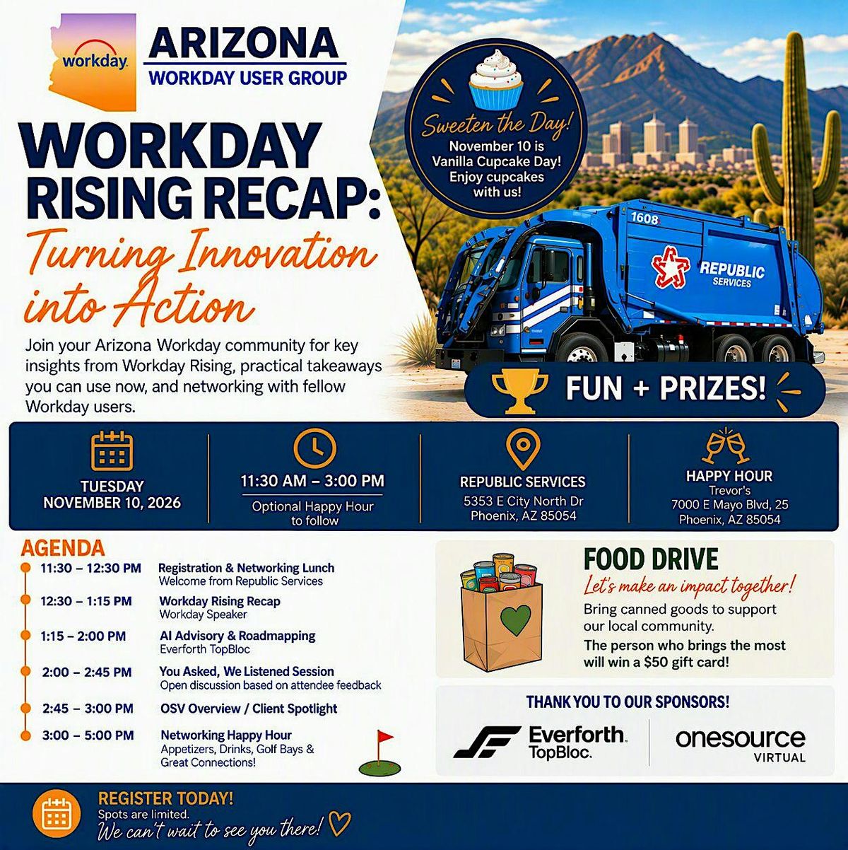 Workday Arizona RUG Fall 2026 Event, Republic Services Corporate ...