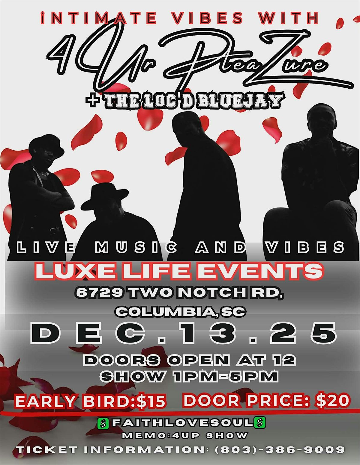 Intimate Vibes with 4 Your Pleasure, 13 December | Event in Columbia | AllEvents