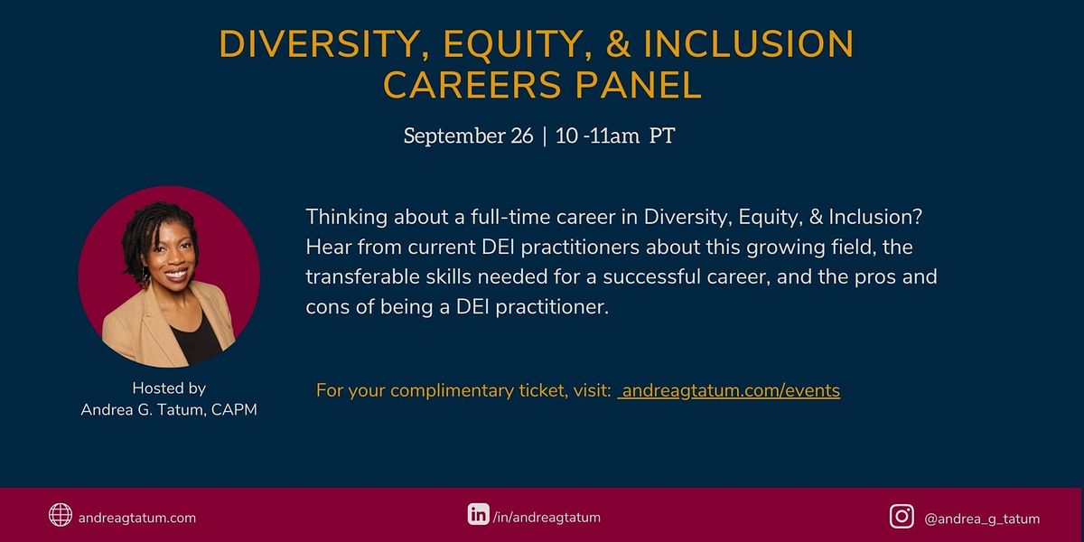Diversity, Equity, and Inclusion Careers Panel, September