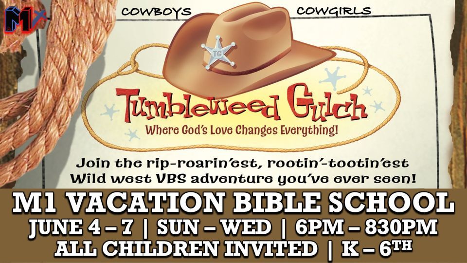 M1 VBS "TUMBLEWEED GULCH", M1 Church, Martinsville, 4 June 2023 AllEvents.in