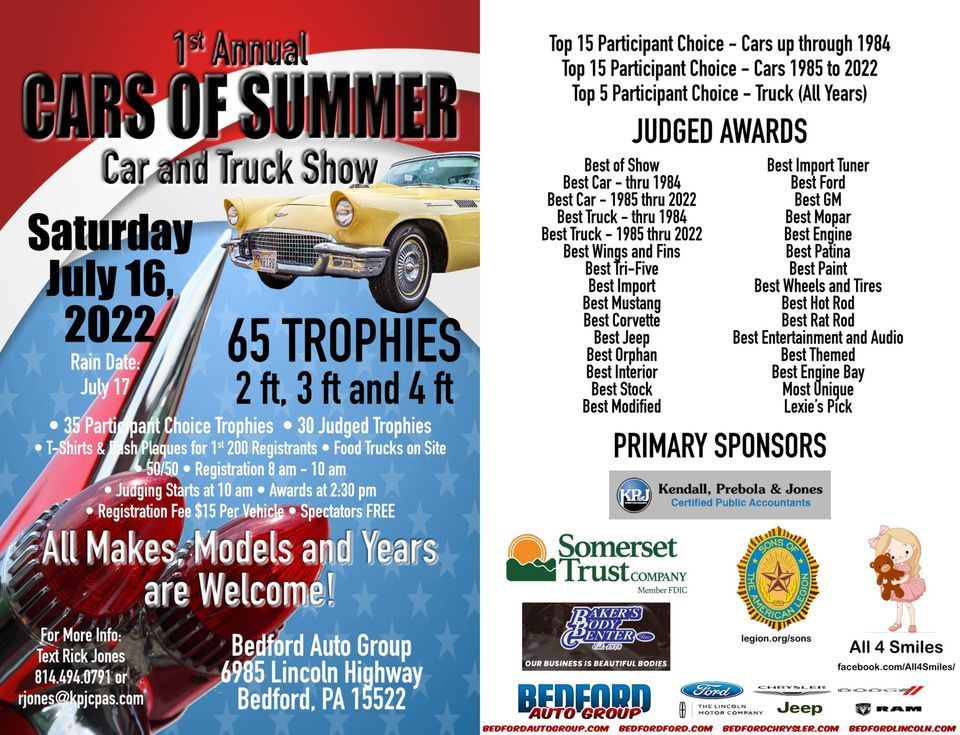 1st Annual Cars of Summer Car and Truck Show, Bedford Chrysler Dodge