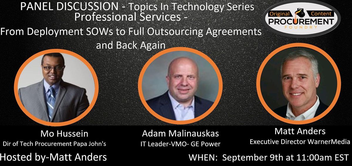 Topics In Technology Sourcing Series Professional Services On AllEvents in Online Events
