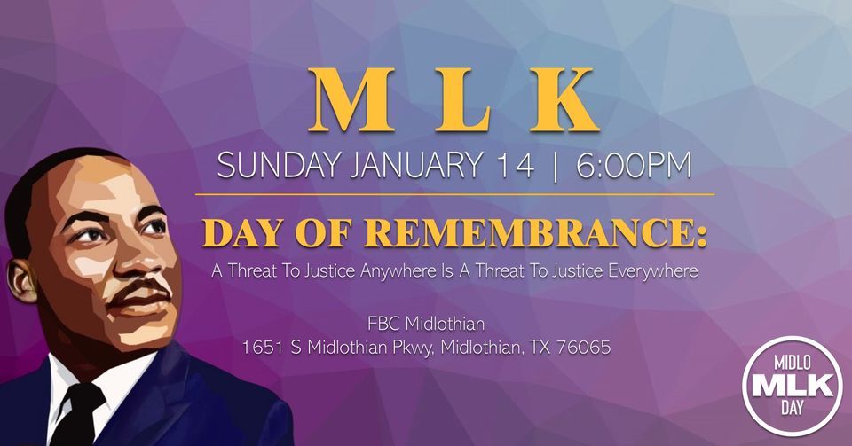 MLK 2025 Day of Remembrance, First Baptist Church, Midlothian, January