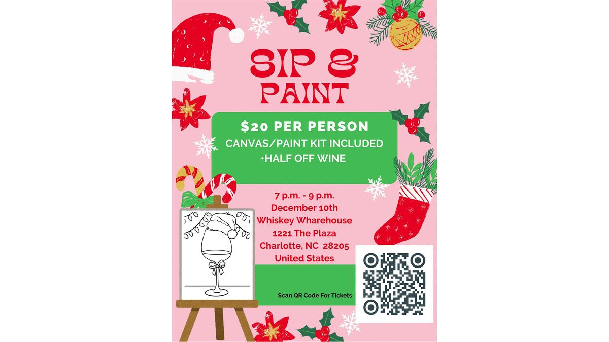 Whiskey Wharehouse Sip&Paint, 10 December | Event in Charlotte | AllEvents