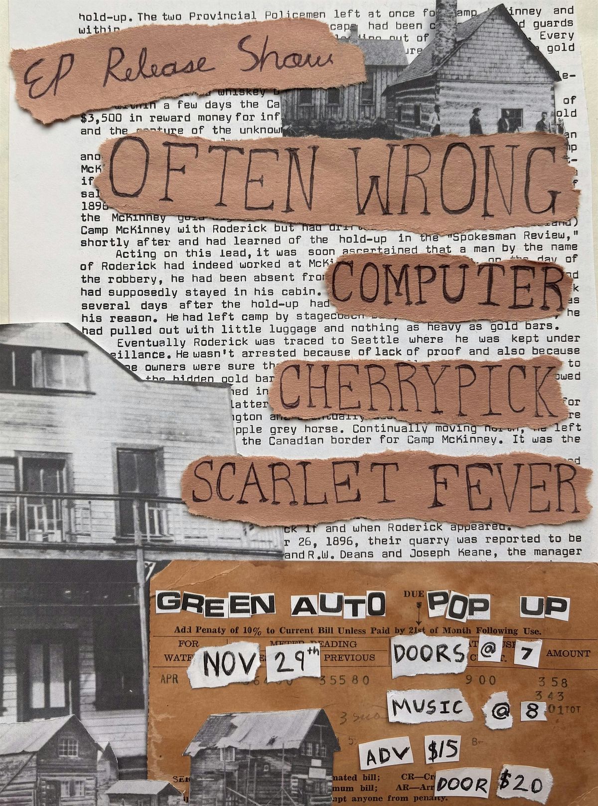 Often Wrong, Computer, Cherry Pick, Scarlet Fever, 29 November | Event in Vancouver | AllEvents