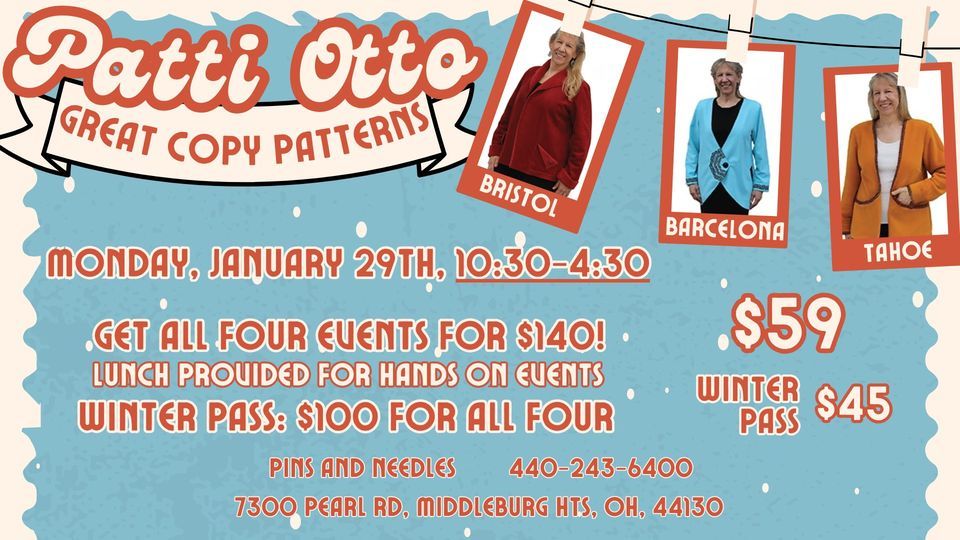 Patti Otto Bristol, Barcelona, or Tahoe Jackets, Pins and Needles