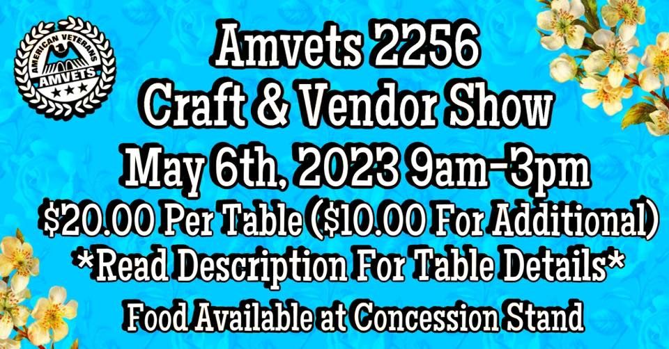 Amvets 2256 Craft & Vendor Show, 818 Tarlton Rd, Circleville, OH 43113