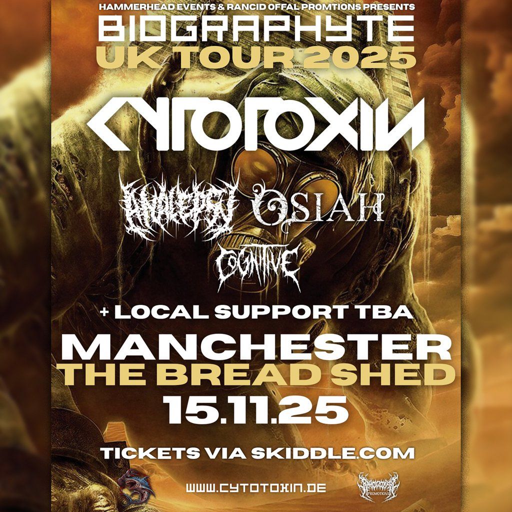 Cytotoxin, Analepsy, Osiah & Cognitive | Manchester, 15 November | Event in Manchester | AllEvents