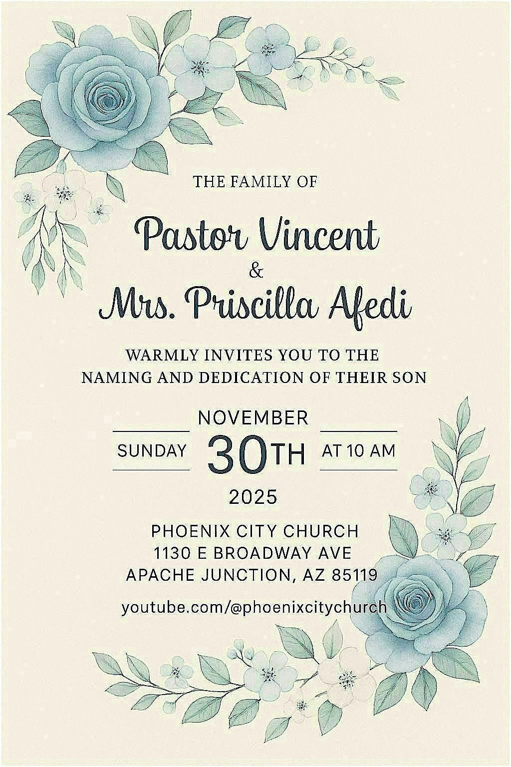 Baby Naming and Dedication Ceremony, 30 November | Event in Apache Junction | AllEvents