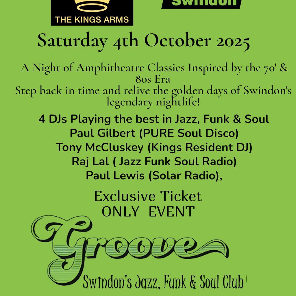 Groove - Swindon's Jazz, Funk & Soul Club Night | Event in Swindon | AllEvents