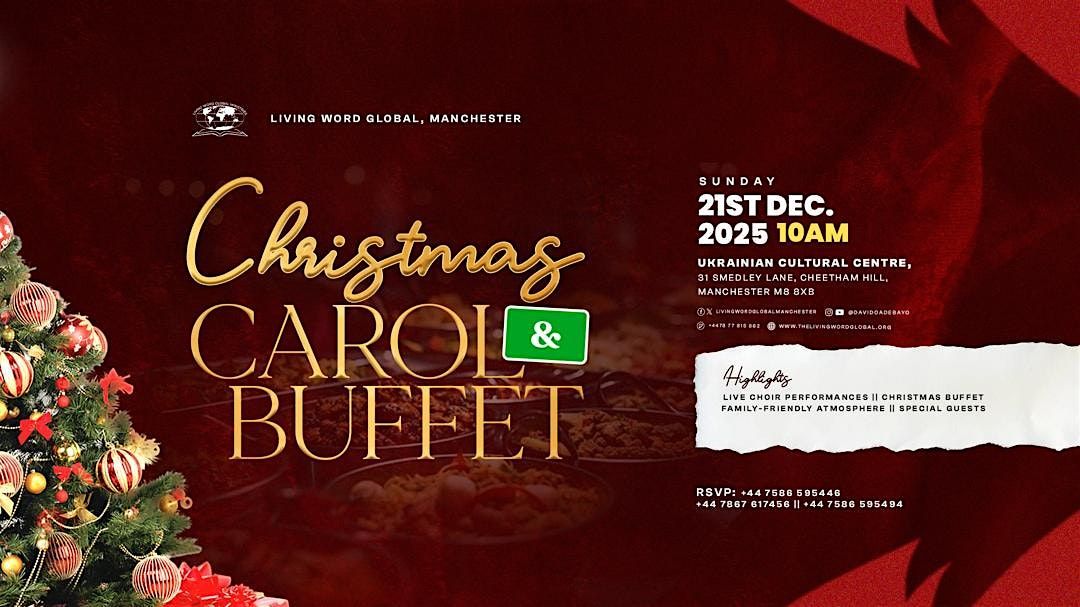 Christmas Carol and Buffet, 21 December | Event in Cheetham Hill | AllEvents