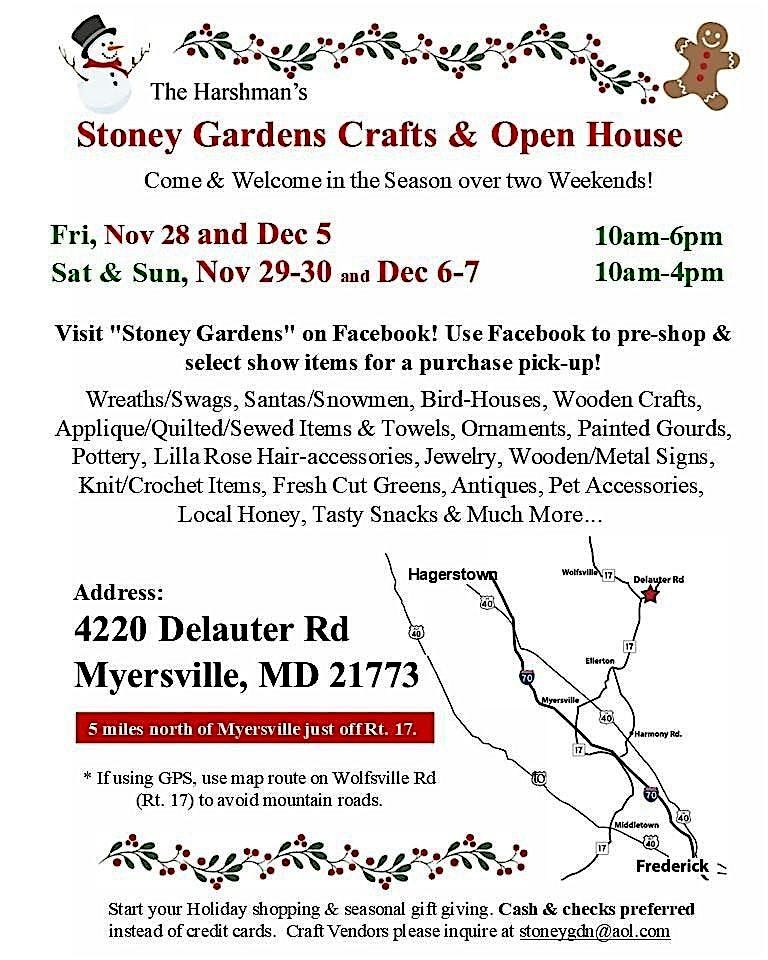 Stoney Gardens Crafts & Open House | Event in Myersville | AllEvents