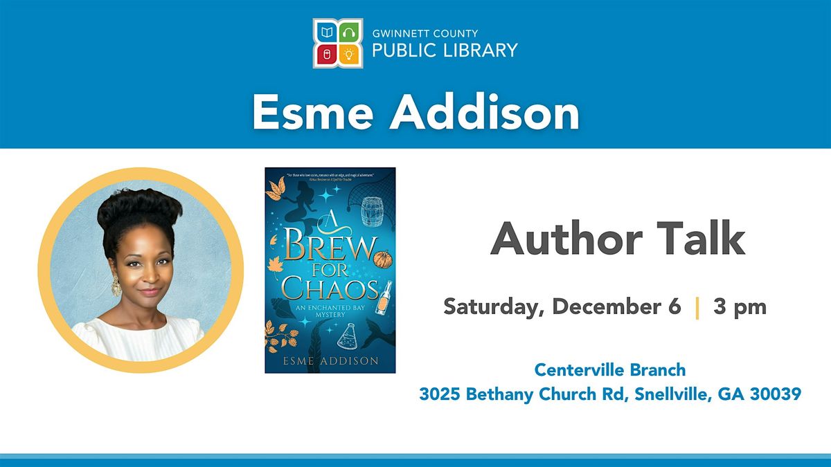 Author Talk | Esme Addison, 6 December | Event in Snellville | AllEvents