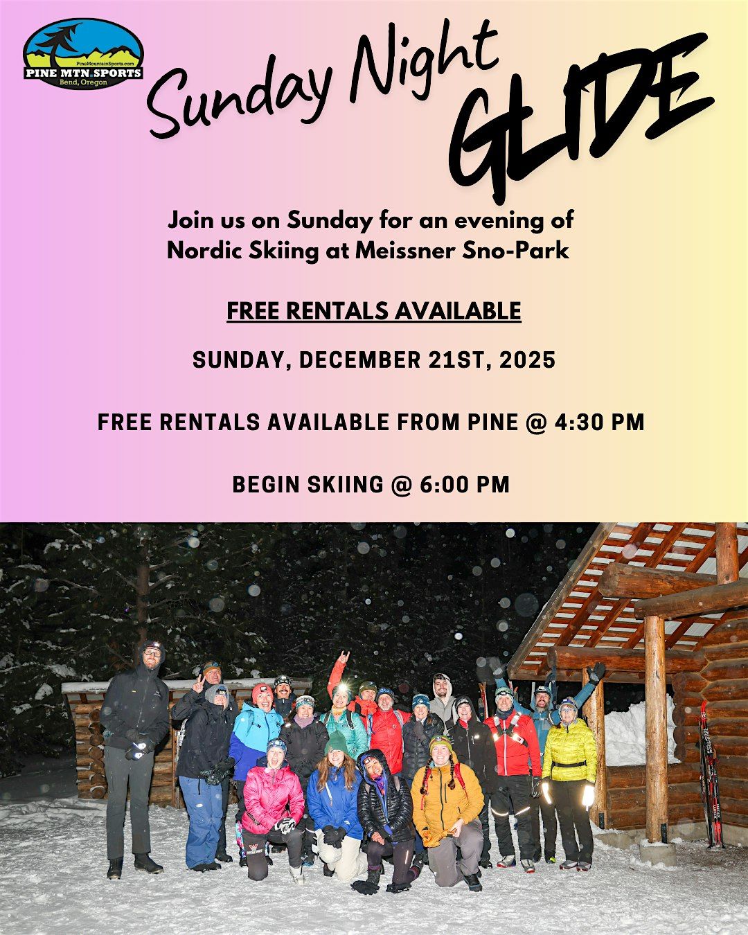 Sunday Night Glide, Group Nordic Ski, Free Rentals!, 21 December | Event in Bend | AllEvents