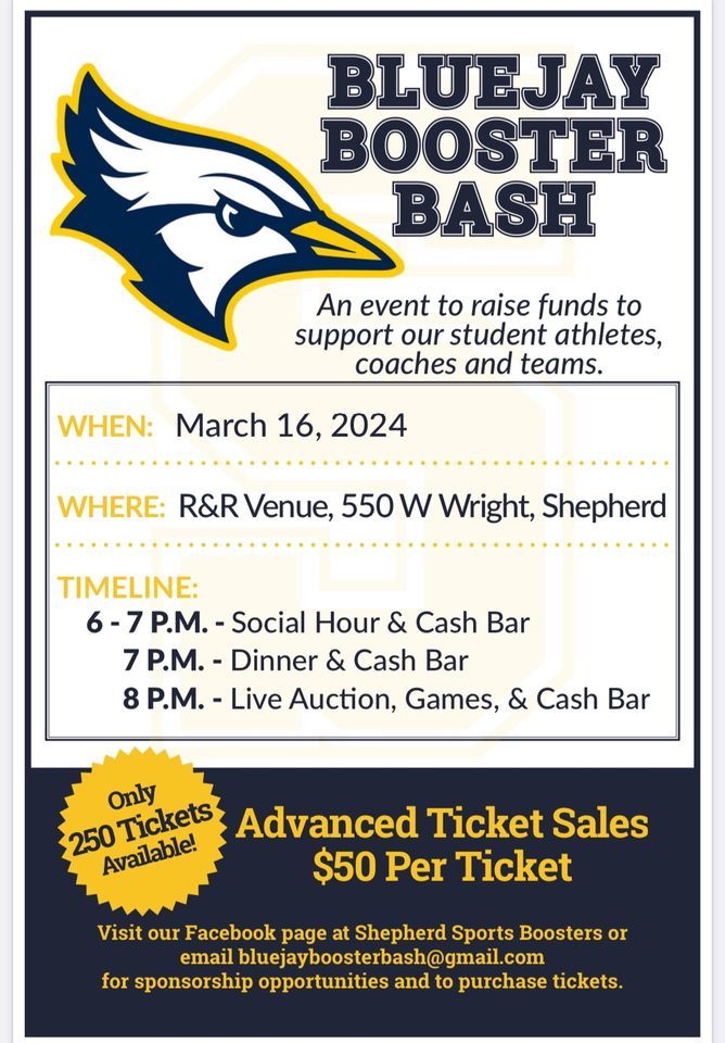 Bluejay Booster Bash, R & R Venue, Shepherd, March 16 2025 AllEvents.in