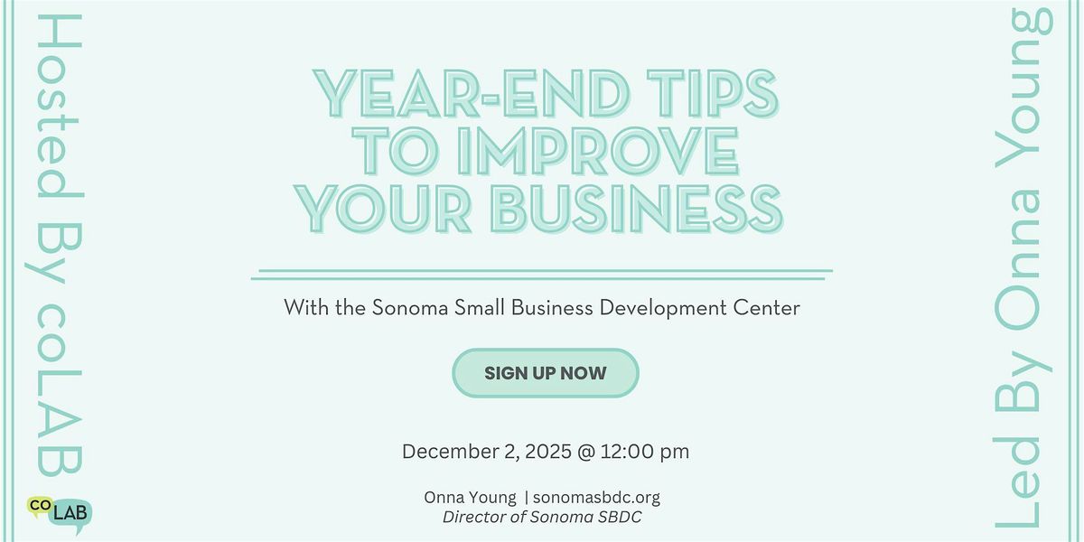 Year-End Tips to Improve your Business and Revenue, 2 December | Event in Santa Rosa | AllEvents